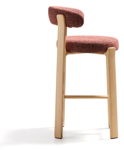 Barová židle z jasanového dřeva v terakotové barvě/ve světle přírodní barvě (výška sedáku 75 cm) Granite – Kave Home