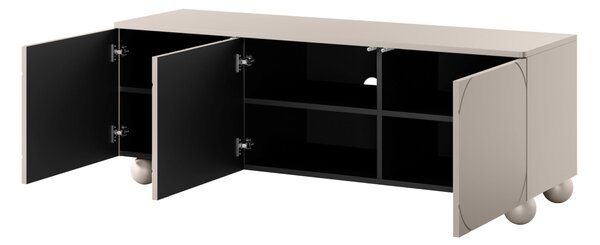 Moderní TV stolek Sonatia II 150 cm na kulatých nožkách - kašmír