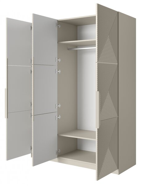 Skříň Asha 150 cm - kašmír / kašmírové kovové úchytky