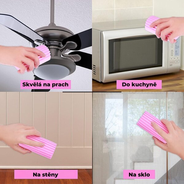 SRUB DADDY Houba na prach, čistící houbička SCRUB DADDY DUSTER, růžová