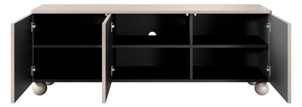 Moderní TV stolek Sonatia II 150 cm na kulatých nožkách - kašmír