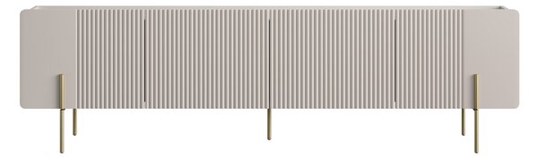 TV stolek Malmi 200 cm - kašmírový / crema bianca / zlaté nožky