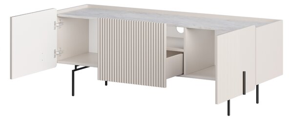 TV stolek Malmi 150 cm - kašmírový / crema bianca / černé nožky