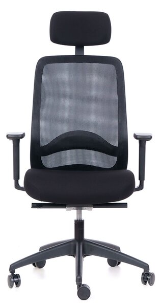 Kancelářská ergonomická židle BARRA — síť, černá