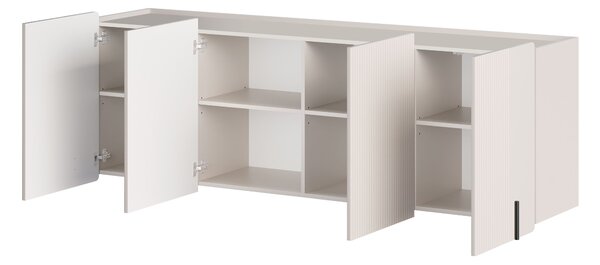 Závěsná čtyřdveřová komoda Malmi 200 cm - kašmír / černá