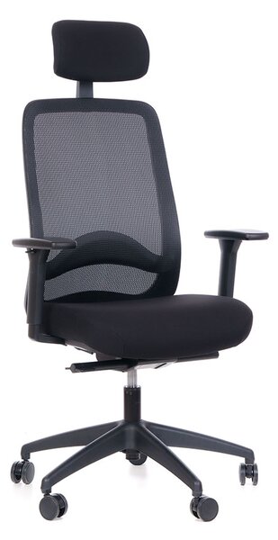 Kancelářská ergonomická židle BARRA — síť, černá