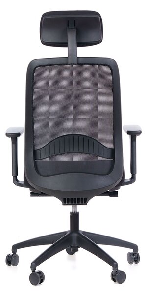 Kancelářská ergonomická židle BARRA — síť, černá