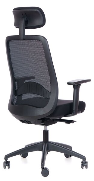 Kancelářská ergonomická židle BARRA — síť, černá