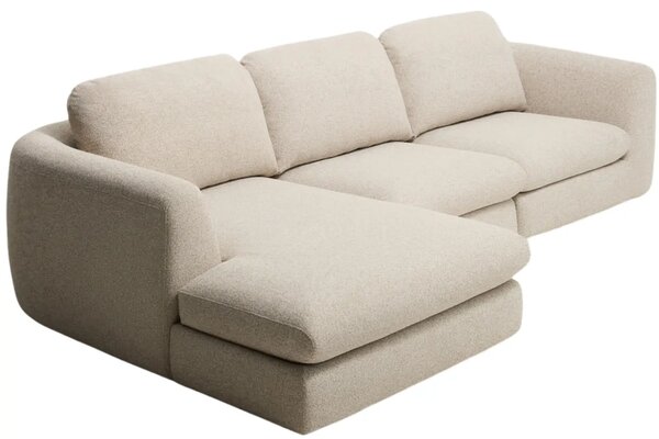 Kave Home Béžová čalouněná rohová pohovka Vera 322 cm, levá