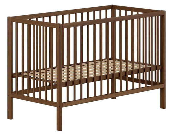 Hnědá postýlka z bukového dřeva s nastavitelnou výškou 60x120 cm Dino – Vipack