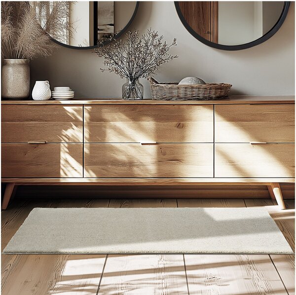 Tectake Koberec s krátkým vlasem Soft Zone - 80 x 150 cm, písková