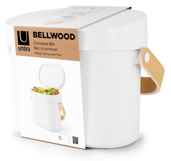 Bílá nádoba na kompostovatelný odpad 4 l Bellwood – Umbra