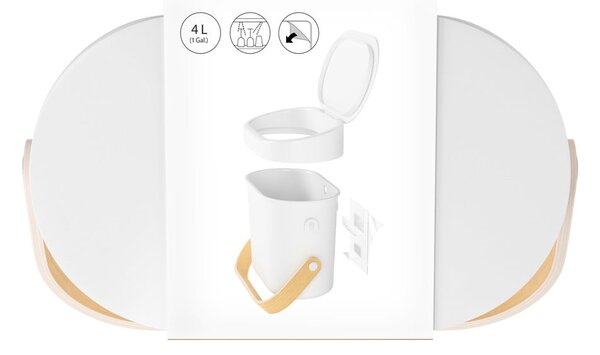 Bílá nádoba na kompostovatelný odpad 4 l Bellwood – Umbra