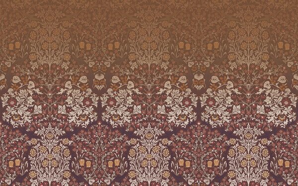 Vliesová obrazová tapeta na zeď, červená, květiny, listy, 125346, William Morris At Home