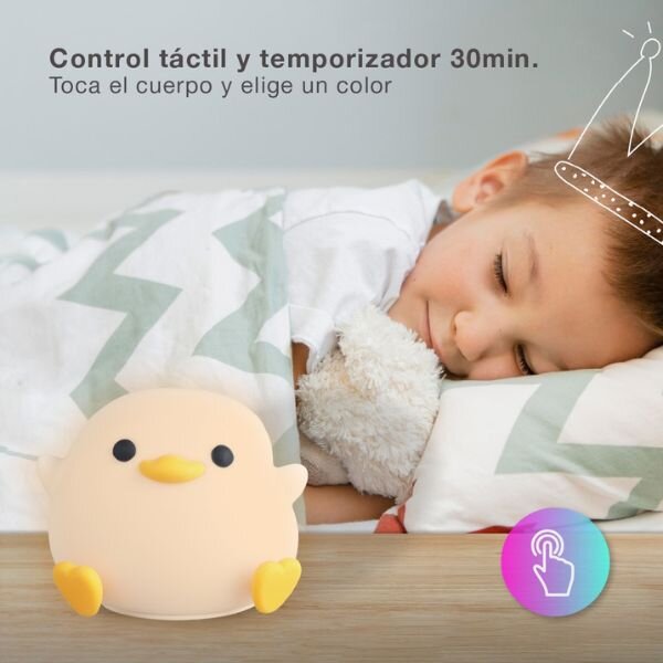Noční světlo kuře 11cm GSC, teplá + RGB, nabíjecí, 3 roky záruka