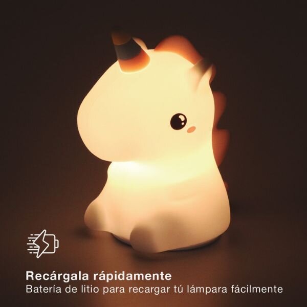 Noční světlo jednorožec 15cm GSC, teplá + RGB, nabíjecí, 3 roky záruka