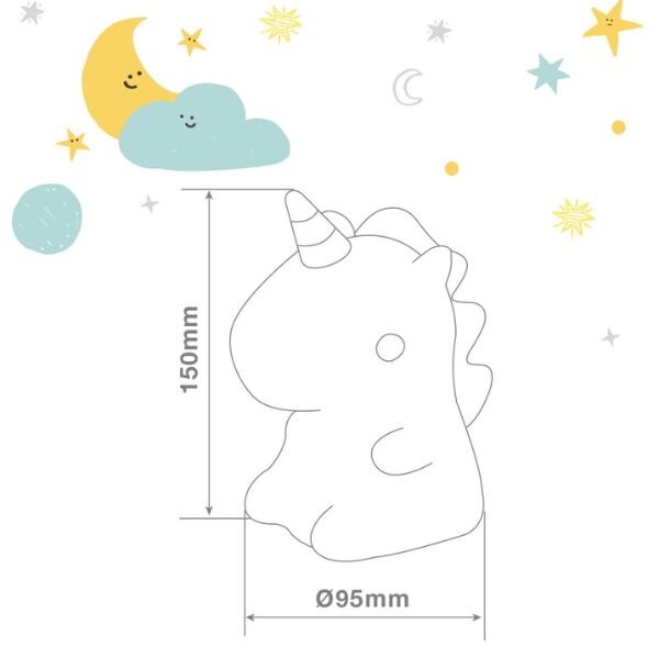 Noční světlo jednorožec 15cm GSC, teplá + RGB, nabíjecí, 3 roky záruka