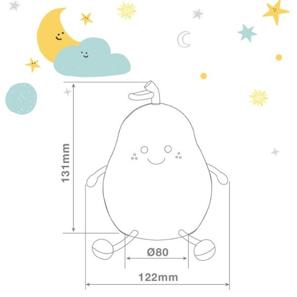 Noční světlo hruška 13cm GSC, teplá + RGB, nabíjecí, 3 roky záruka