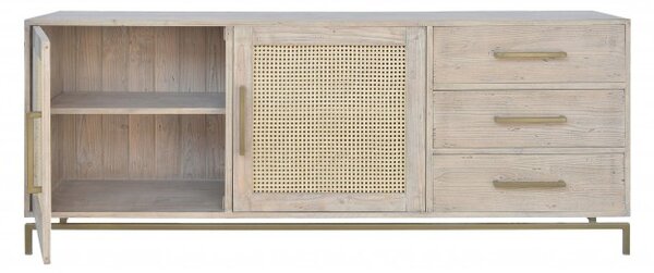 Dřevěná masivní skříňka D850R Patina povrchu: Bez patiny, Barva povrchu nábytku: Blanc