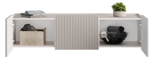 Závěsný TV stolek Malmi 150 cm - kašmírová / černá