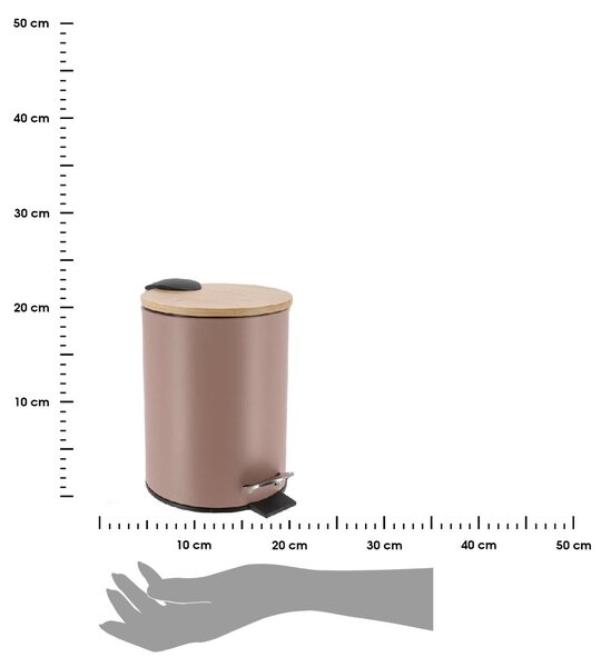 Odpadkový koš Timeless, béžová/s dřevěnými prvky, 2,5 l