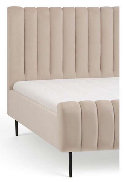 Čalouněná postel Livani 160x200 - béžový samet Velluto 2 / černé nohy