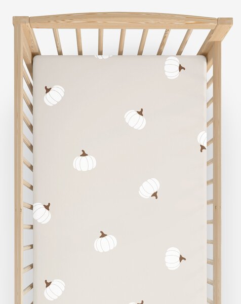 Goldea bavlněné napínací prostěradlo do dětské postýlky - dýně na krémovém 60 x 120 cm