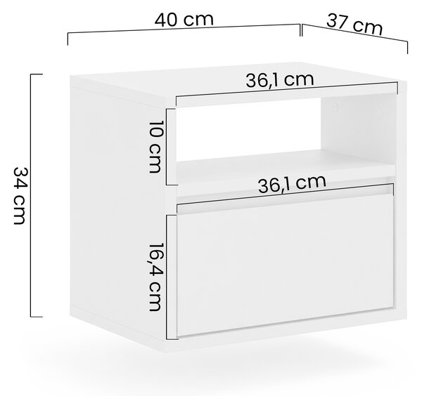 Závěsná noční skříňka Zolia 40 cm s šuplíkem - elegantní ořech