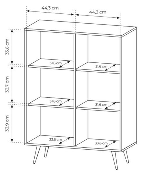 Vysoká komoda Flaro 93 cm s osvětlením - dub dunin