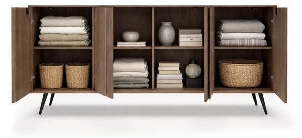 Moderní komoda Flaro 183 cm s osvětlením - dub dunin