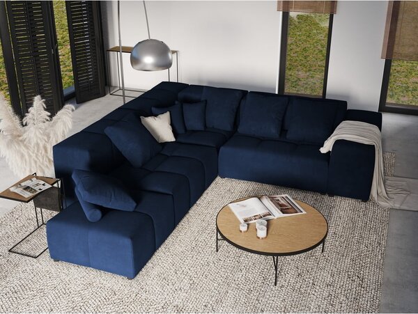 Modrá sametová opěrka k modulární pohovce Rome Velvet - Cosmopolitan Design