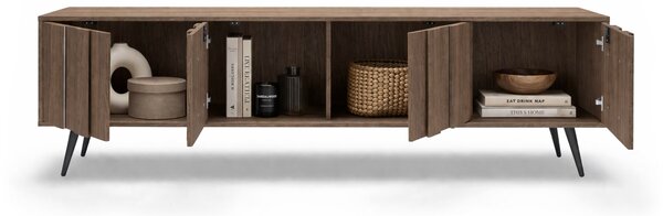 Moderní RTV skříňka Flaro 184 cm s osvětlením - dub dunin