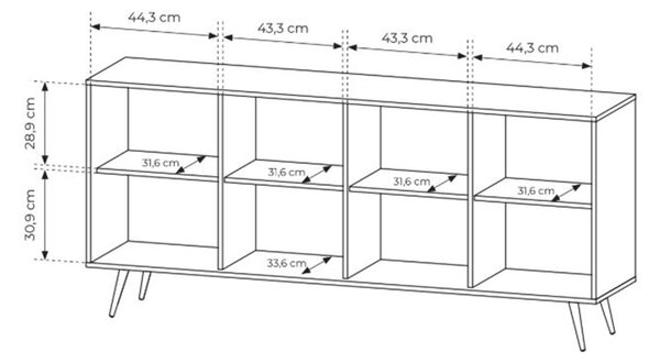 Moderní komoda Flaro 183 cm s osvětlením - dub dunin