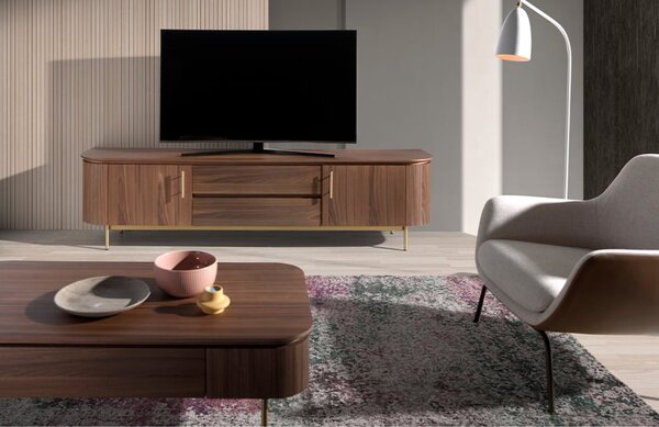 Ořechový TV stolek Angel Cerdá No. 3227, 220 x 45 cm