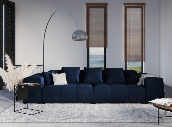 Modrá sametová opěrka k modulární pohovce Rome Velvet - Cosmopolitan Design