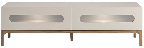 Šedý lakovaný TV stolek Angel Cerdá No. 3242, 180 x 41 cm