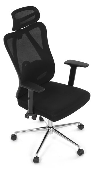 Kancelářská ergonomická židle LUMOS — síťovina, černá
