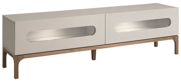 Šedý lakovaný TV stolek Angel Cerdá No. 3242, 180 x 41 cm