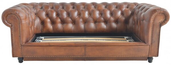 Kožená rozkládací pohovka DT24/220EXT Kůže: Black