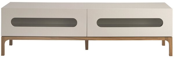 Šedý lakovaný TV stolek Angel Cerdá No. 3242, 180 x 41 cm