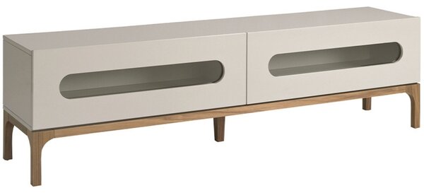 Šedý lakovaný TV stolek Angel Cerdá No. 3242, 180 x 41 cm