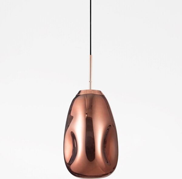 Měděné skleněné závěsné světlo Nova Luce Lava 22 cm