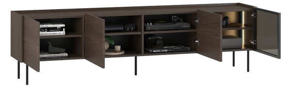 Moderní TV stolek Dunari 220 cm s kovovými nohami - dub dunin