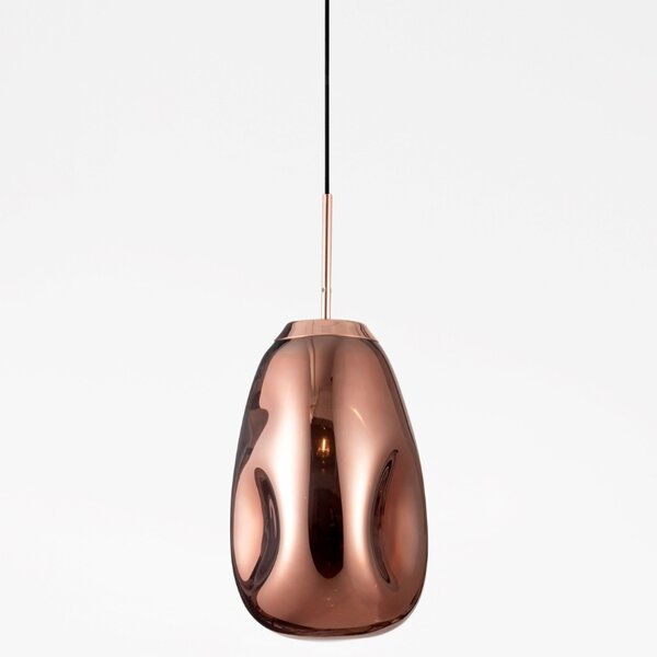 Měděné skleněné závěsné světlo Nova Luce Lava 22 cm