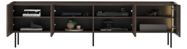 Moderní TV stolek Dunari 220 cm s kovovými nohami - dub dunin