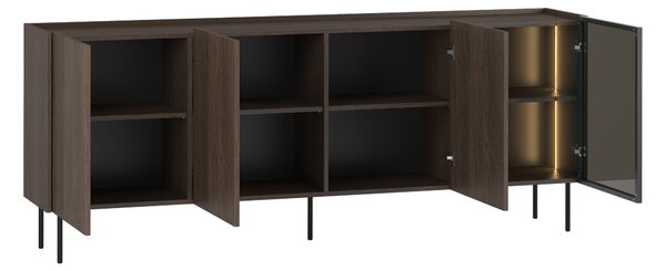 Moderní komoda Dunari 220 cm čtyřdveřová - dub dunin