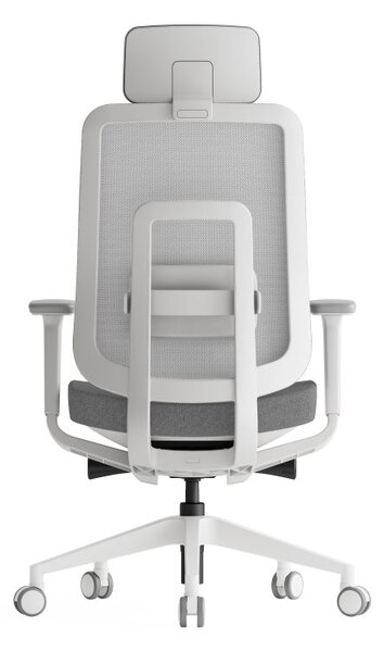 Kancelářská ergonomická židle K42 WHITE SP – síť/ čalouněná, šedá