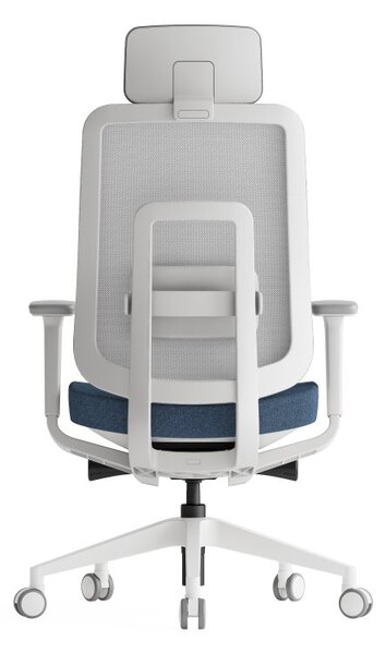 Kancelářská ergonomická židle K42 WHITE SP – síť/ čalouněná, modrá