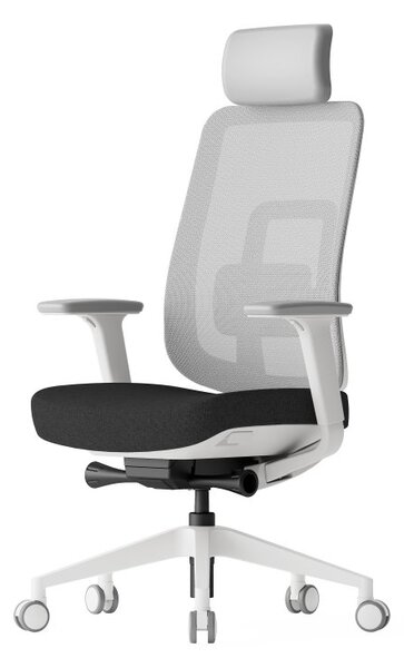 Kancelářská ergonomická židle K42 WHITE SP – síť/ čalouněná, černá