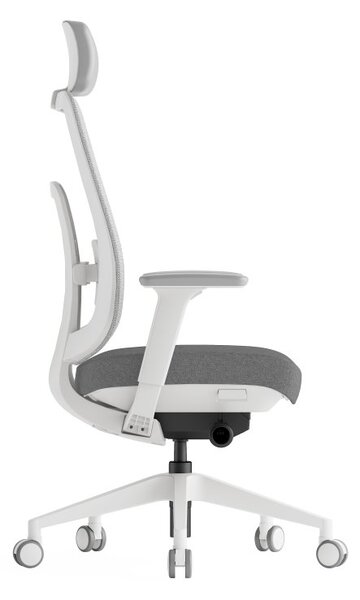 Kancelářská ergonomická židle K42 WHITE SP – síť/ čalouněná, šedá